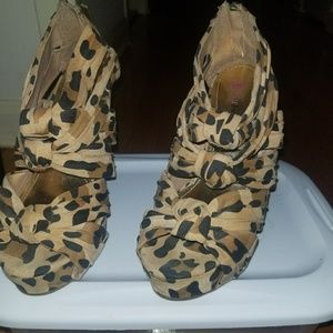 Leopard print booties